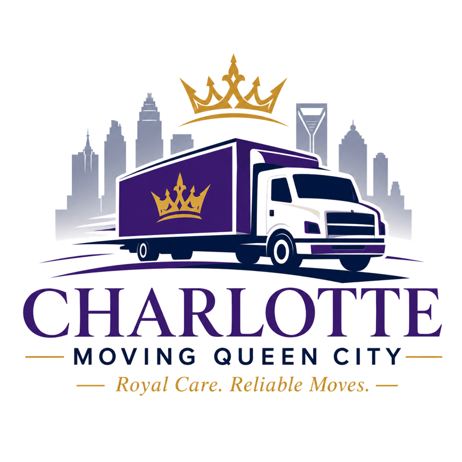 Charlotte Moving Queen City logo — royal care, reliable moves